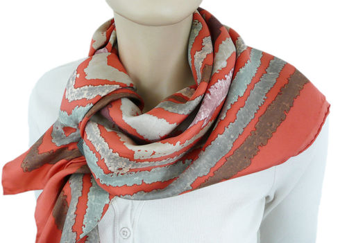 EVAL foulard en soie femme multicolore - V135