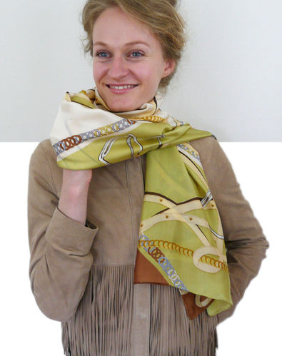EVAL foulard en soie femme olive - R1610