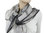 EVAL foulard en soie femme gris noir - R169