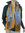 EVAL foulard en soie femme bleu orange - R166