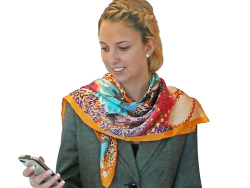 VAL foulard en soie femme multicolore - V134
